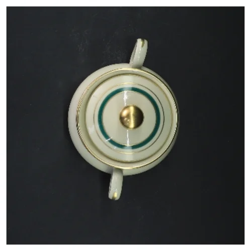 Sukkerskål med låg og håndtag fra Københavns Porcellains Maleri (str. 12x12 cm)