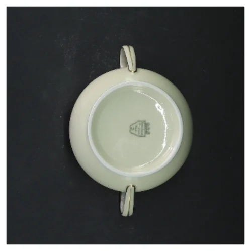 Sukkerskål med låg og håndtag fra Københavns Porcellains Maleri (str. 12x12 cm)