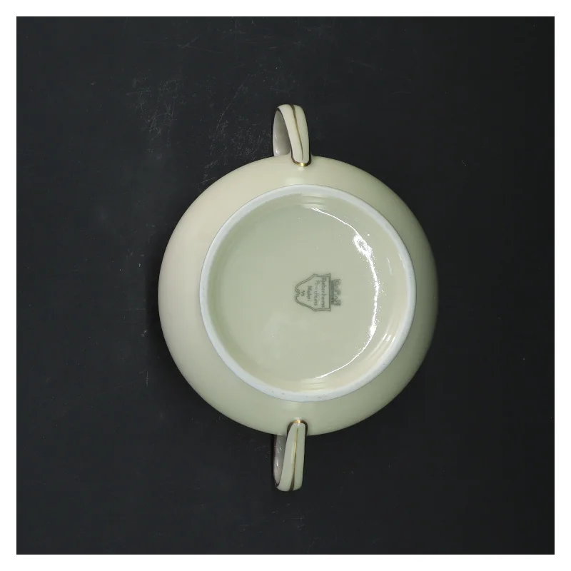 Sukkerskål med låg og håndtag fra Københavns Porcellains Maleri (str. 12x12 cm)