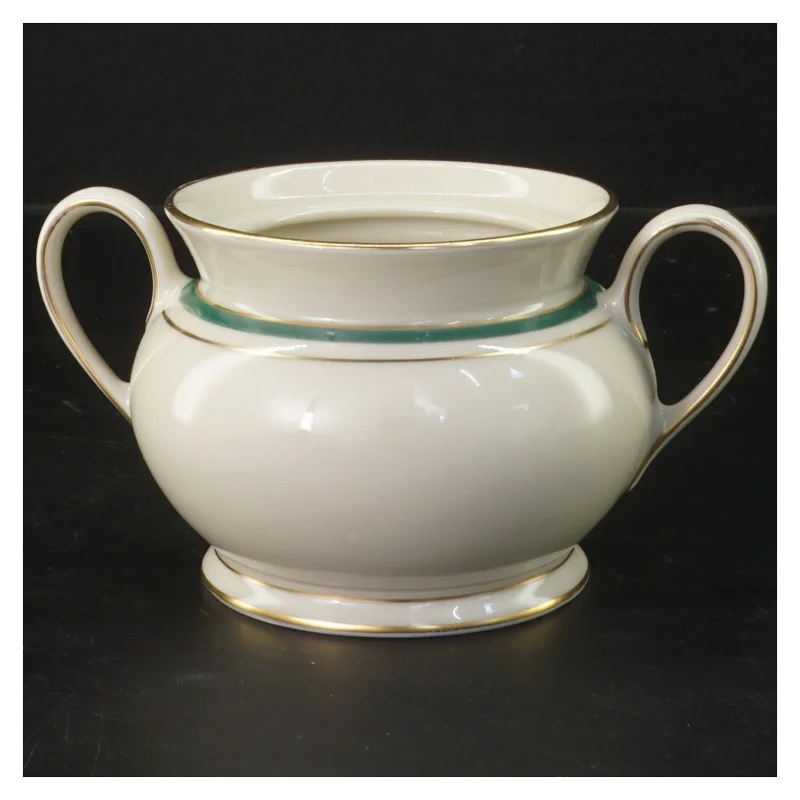 Sukkerskål med låg og håndtag fra Københavns Porcellains Maleri (str. 12x12 cm)