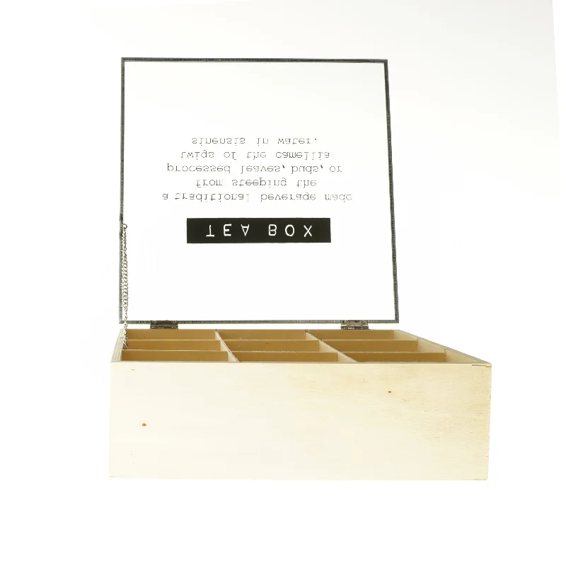 Teæske med låg og rum fra Mørkegaard (str. 8x25x25 cm)