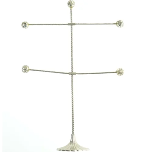 Messinglysestage med glaskugler (str. 52x36x11,5 cm)