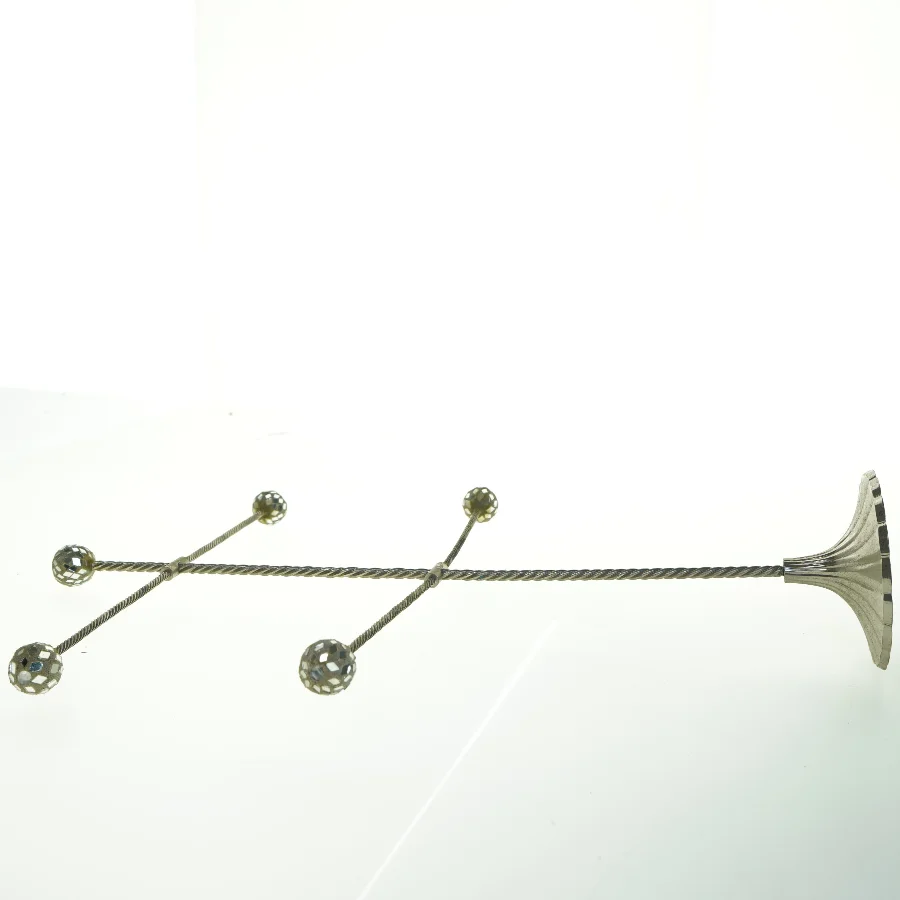 Messinglysestage med glaskugler (str. 52x36x11,5 cm)