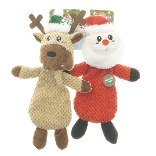 Plysdyr - rensdyr og julemand fra Fofos (str. 34 cm)