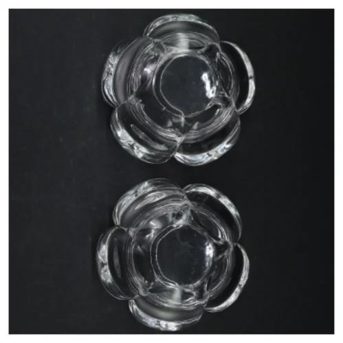 Glas lysestager (str. H 9,5 cm, ø 12 cm)