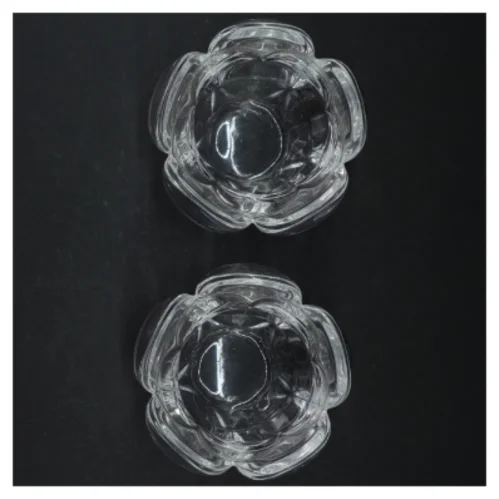 Glas lysestager (str. H 9,5 cm, ø 12 cm)