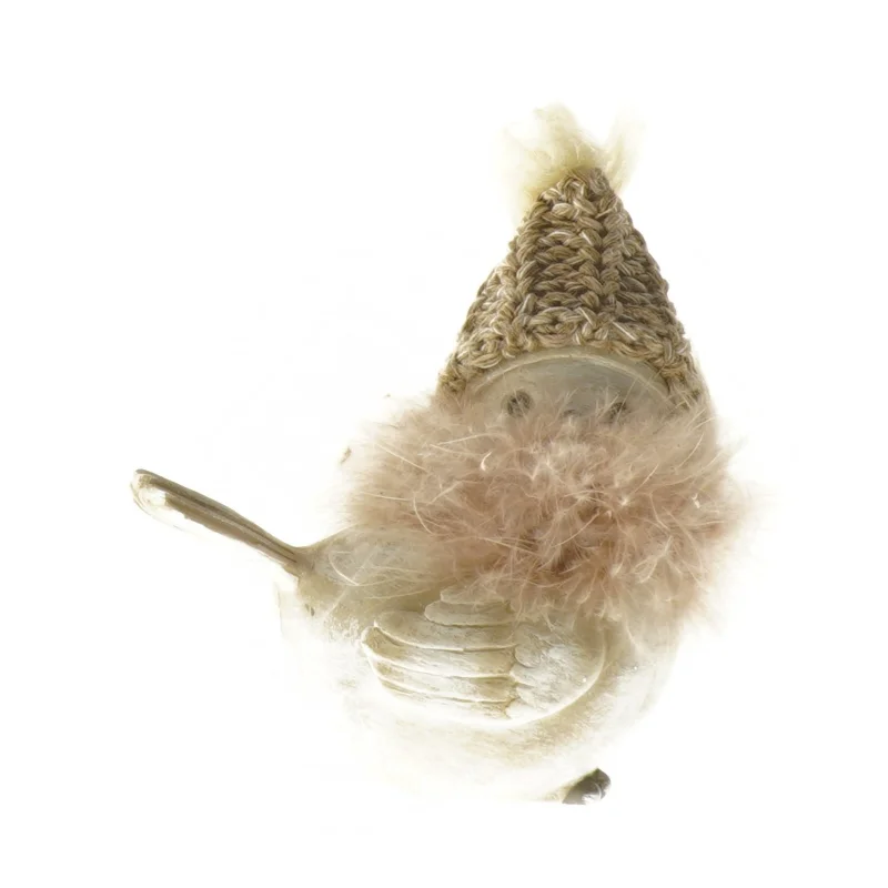 Dekorativ fugl med hat fra La Vida (str. 13x14 cm)