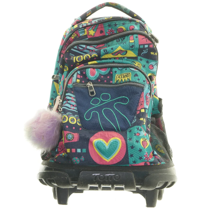 Farverig rygsæk med hjul fra Totto (str. 51x31 cm)