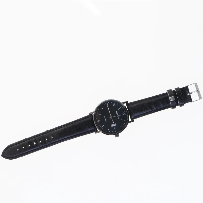 Sort armbåndsur fra Geneva (str. 24 cm)