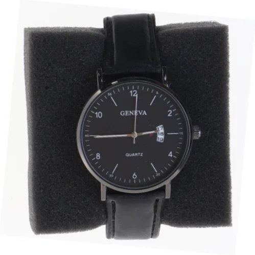 Sort armbåndsur fra Geneva (str. 24 cm)