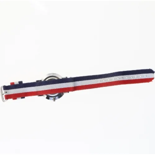 Armbåndsur med stribet rem fra Geneva (str. 23,5 cm)