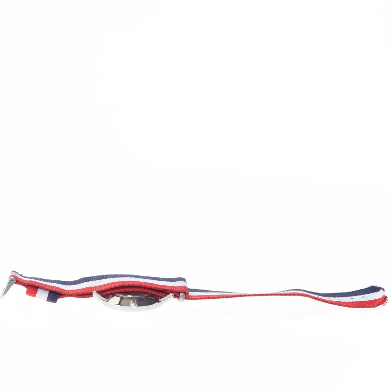 Armbåndsur med stribet rem fra Geneva (str. 23,5 cm)