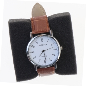 Armbåndsur med læderrem fra Modiya (str. 24 cm)