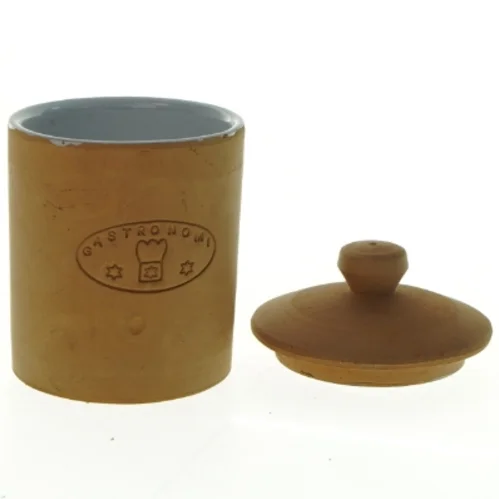 Keramik beholder med låg (str. 12 x 8 cm)