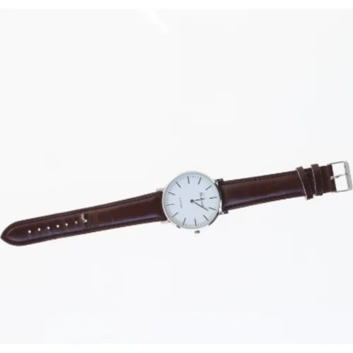 Brun læderrem ur fra Geneva (str. 24 cm)