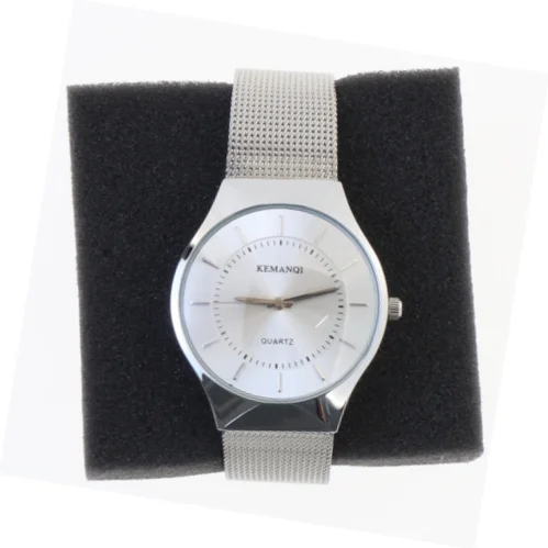 Sølvfarvet armbåndsur fra Kemanqi (str. 23 cm)