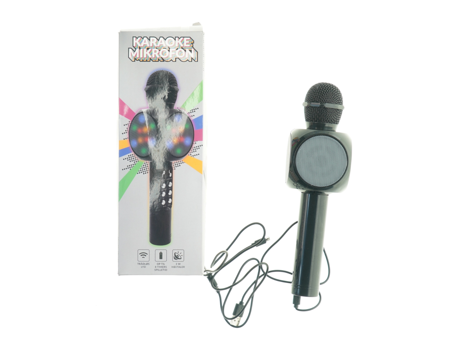 Karaoke Mikrofon med LED lys (str. 26 x 8 cm)