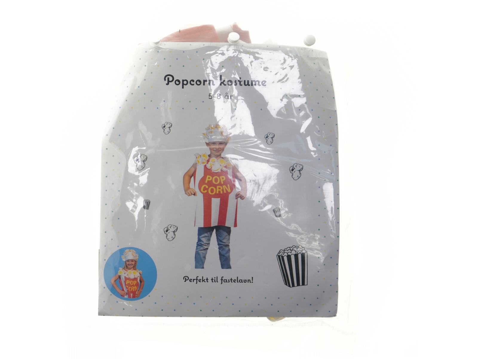 Popcorn kostume til børn (str. 5-8 år)