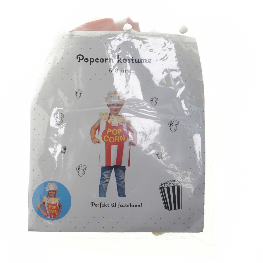 Popcorn kostume til børn (str. 5-8 år)