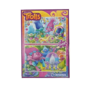 Trolls puslespil fra Clementoni (str. 2 x 60. brikker)