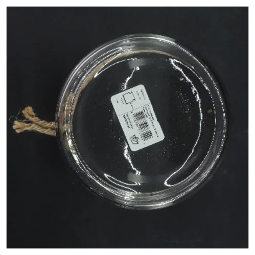 Glasvase med snor (str. Ø 14x15 cm)