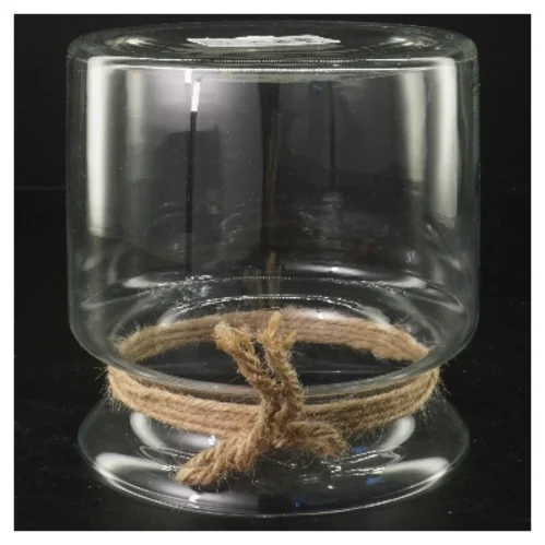 Glasvase med snor (str. Ø 14x15 cm)