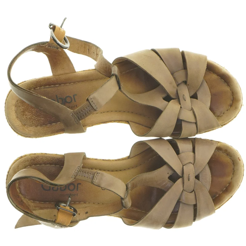Brune sandaler med kilehæl fra Gabor (str. 38 )