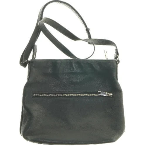 Sort skuldertaske i læder fra Adax (str. 25x30 cm)