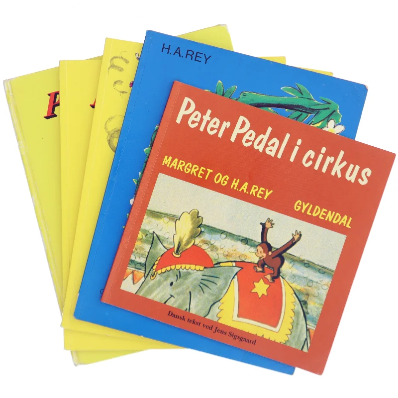 Peter Pedal børnebøger samling fra Gyldendal af Margret og H.A. Rey (Bog)