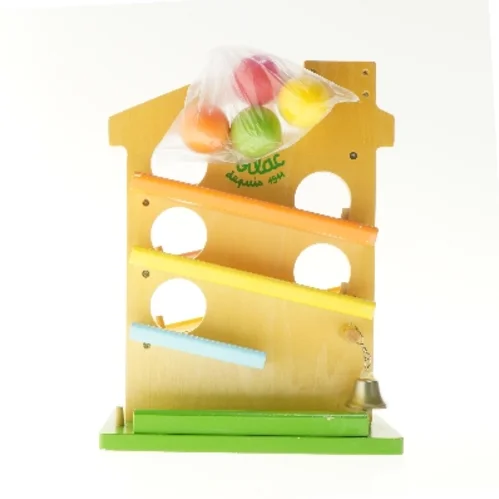 Trælegebane med kugler (str. 26x13x35 cm)