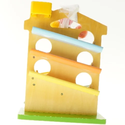 Trælegebane med kugler (str. 26x13x35 cm)