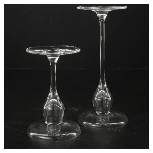 Glas lysestager fra Holmegaard (str. 12 og 18 cm)
