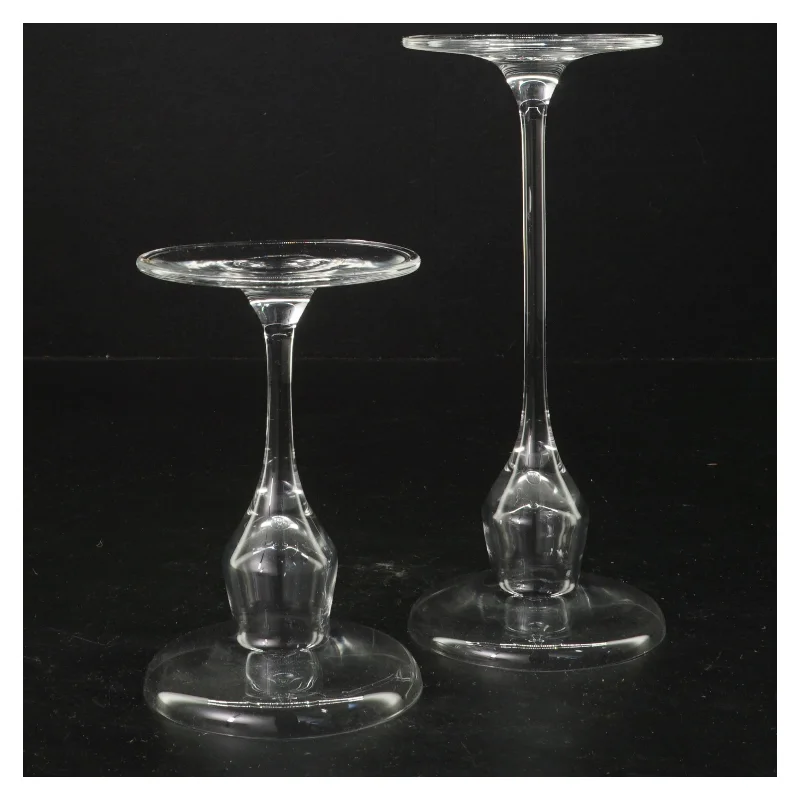 Glas lysestager fra Holmegaard (str. 12 og 18 cm)