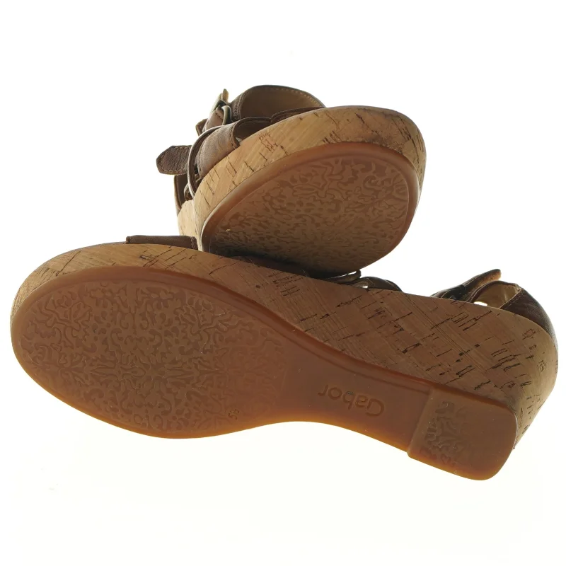 Brune læderkilesandaler fra Gabor (str. 39 )