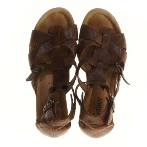 Brune læderkilesandaler fra Gabor (str. 39 )