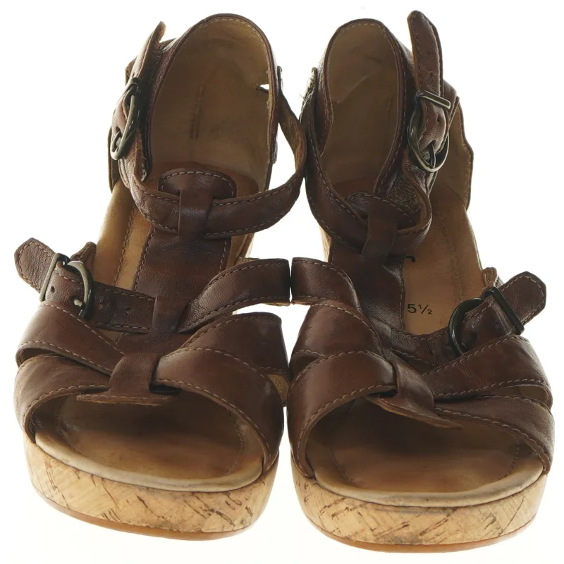 Brune læderkilesandaler fra Gabor (str. 39 )