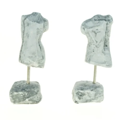 Gipsskulptur af torso - 2 stk (str. 14,5 x, 6 cm og 15 x 6 cm)