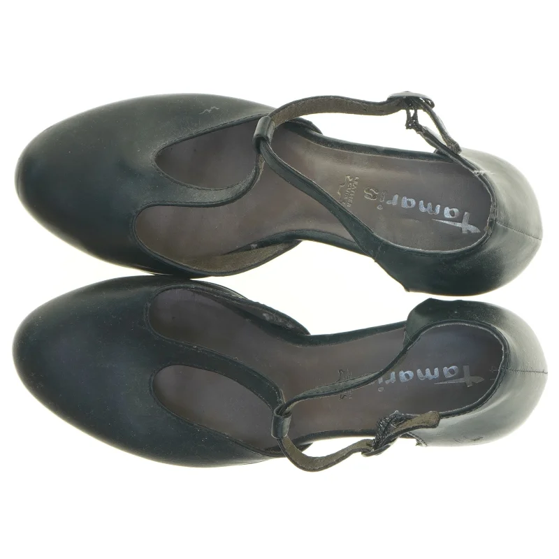 Sorte Tamaris pumps med ankelrem fra Tamaris (str. 41)