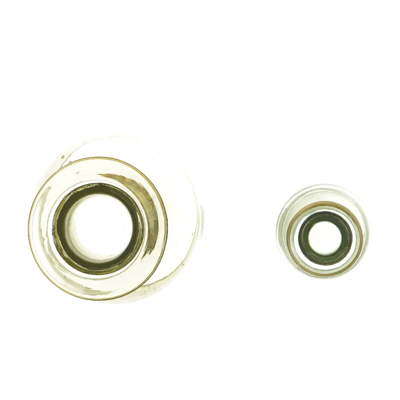 Glasflasker med messinghals (str. 2 stk 23,5 & 11 cm)