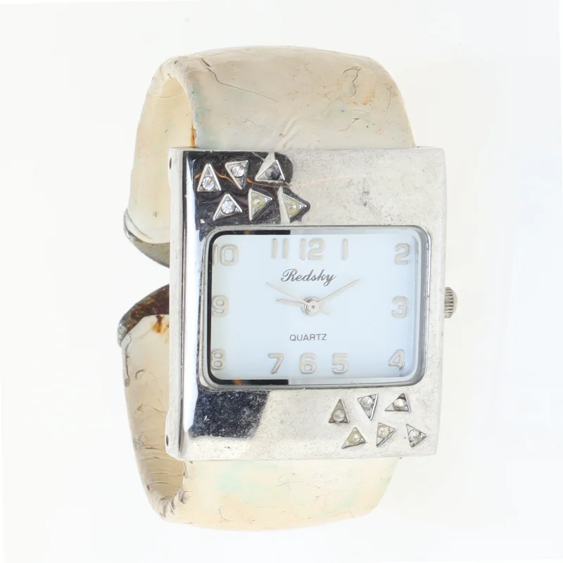 Kvartsur med læderrem fra Redsay (str. 30 mm)