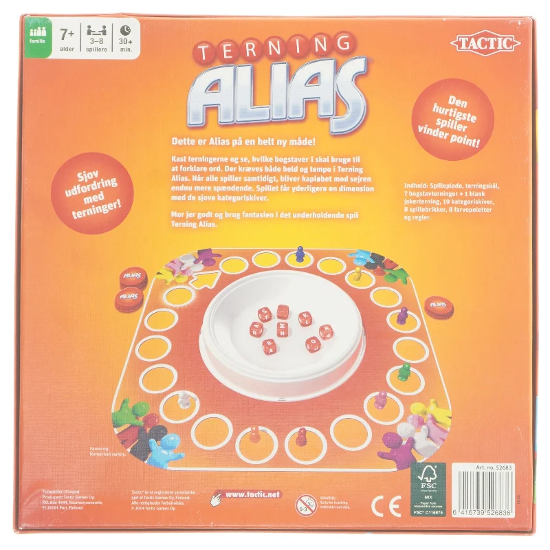 Terning Alias brætspil (str. 6x25x25 cm)