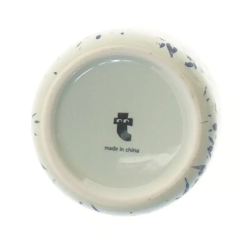 Keramisk skål med blå prikker fra Tiger (str. Ø 7 cm)