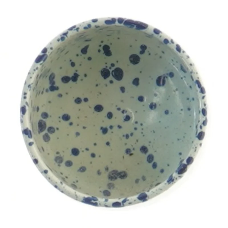 Keramisk skål med blå prikker fra Tiger (str. Ø 7 cm)