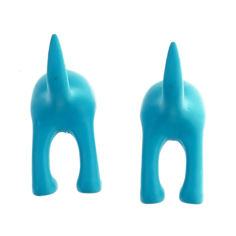 Blå vægkroge formet som hunde fra IKEA (str. 9 cm. 2 styk)