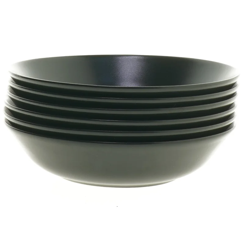 Sæt af sorte dybe tallerkener fra IKEA (str. Ø 22x5 cm)