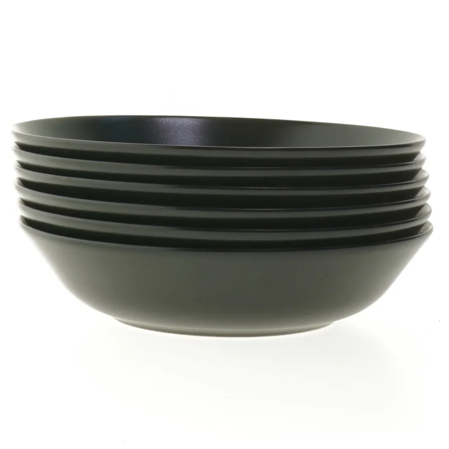 Sæt af sorte dybe tallerkener fra IKEA (str. Ø 22x5 cm)