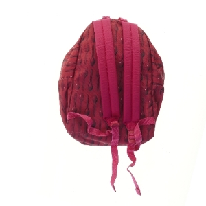 Eastpak rygsæk, rød/pink med ske mønster (str. 48x38 cm)