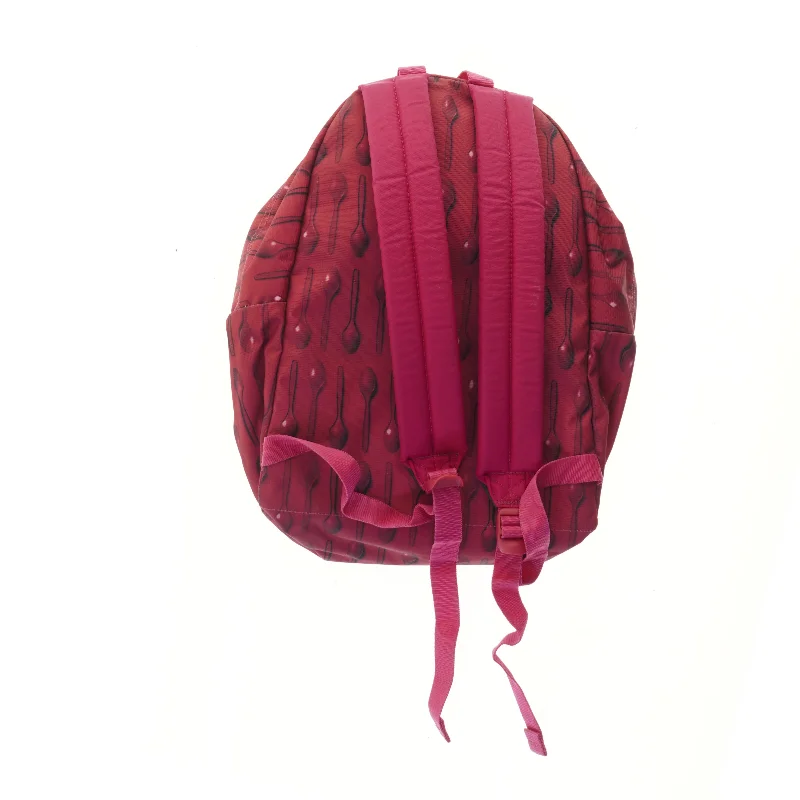 Eastpak rygsæk, rød/pink med ske mønster (str. 48x38 cm)