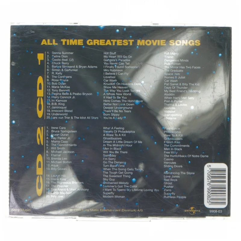 Dobbel CD album med filmsange fra Sony Music
