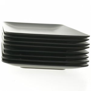 Sorte rektangulære tallerkener fra IKEA, 8 stk. (str. 30x20 cm)